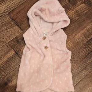 Carter's Pink Fleece Vest with Bear Ears